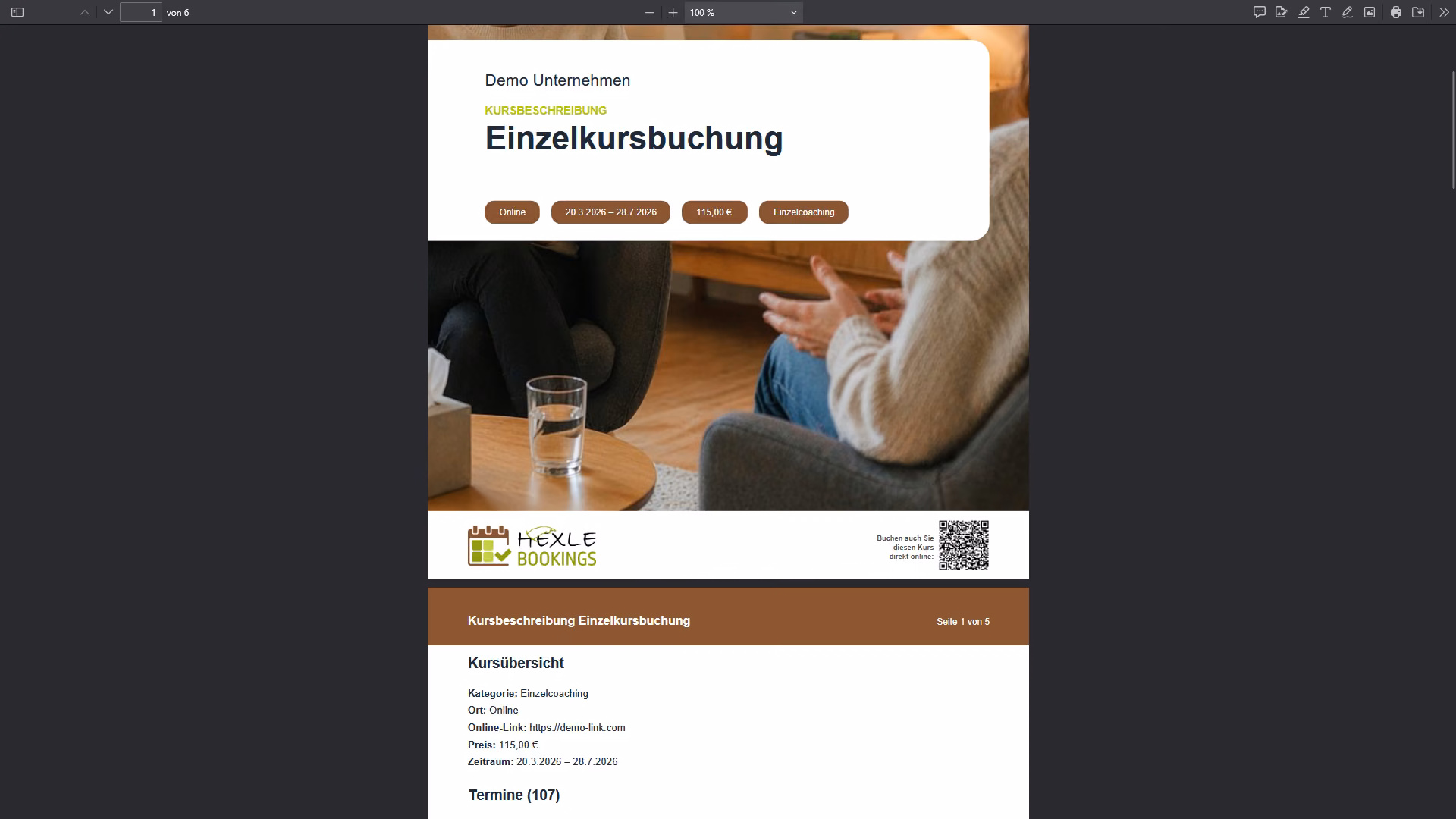 Exporte als PDF und Excel