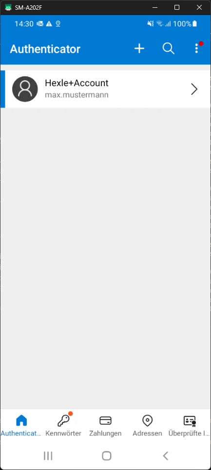 Account in
Authenticator