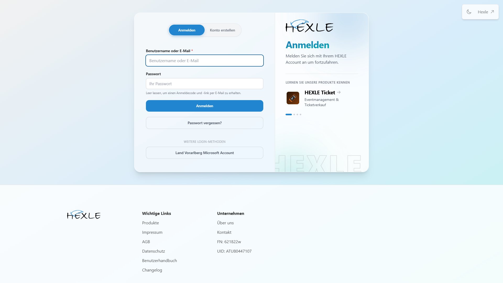 SCREENSHOT: Login-Seite mit dem Link „Passwort vergessen"