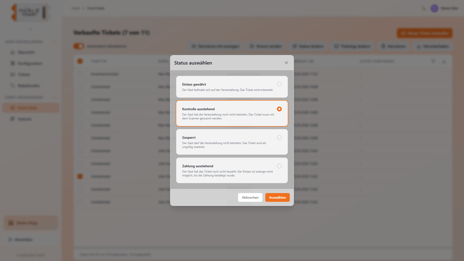 Frontdesk_Status_ändern